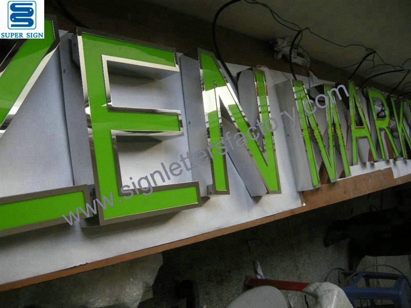 LED channel letters shop sign